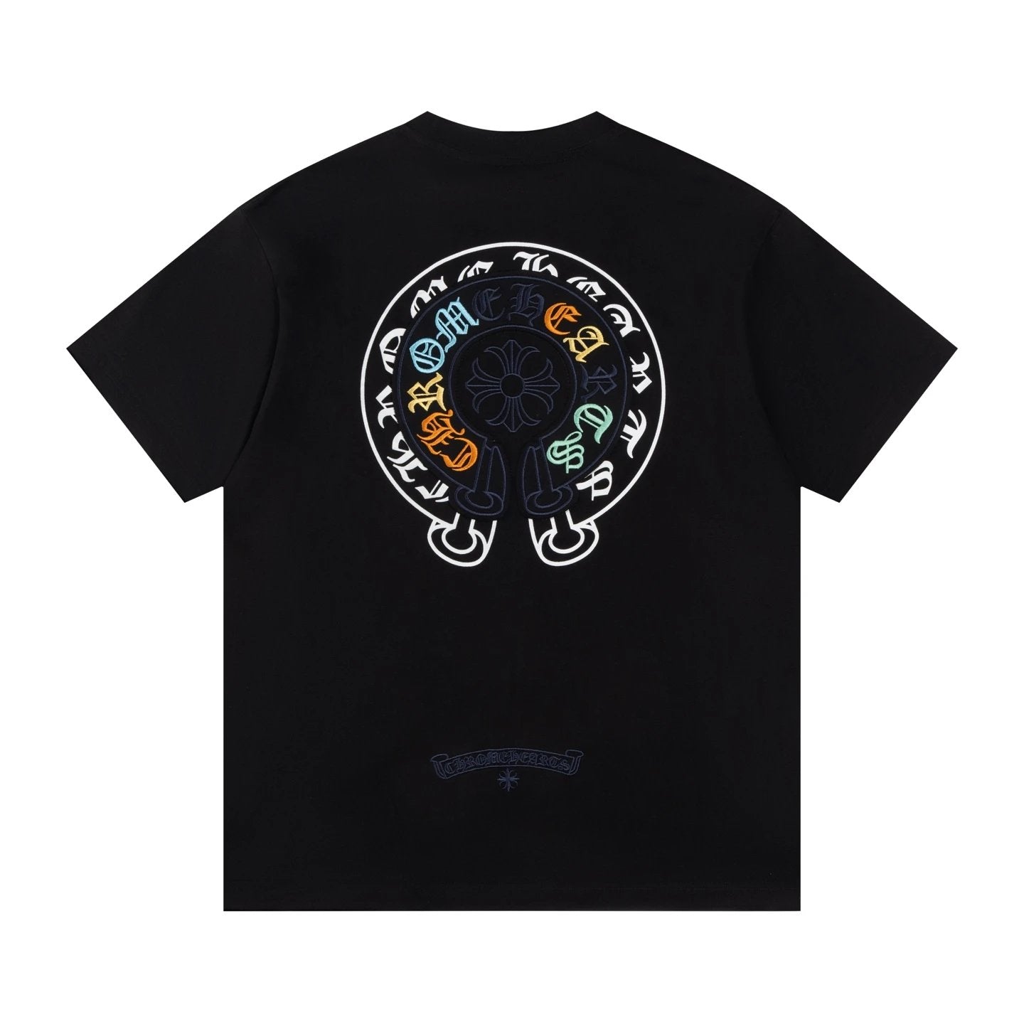 Chrome Hearts T-shirt Horseshoe Sanskrit Script Print logo round Neck Short Sleeve25ss New Pure Cotton Unisex Style T T-shirt OS Loose Fit Base Shirt Half Sleeve T-Shirt Top Half Sleeve