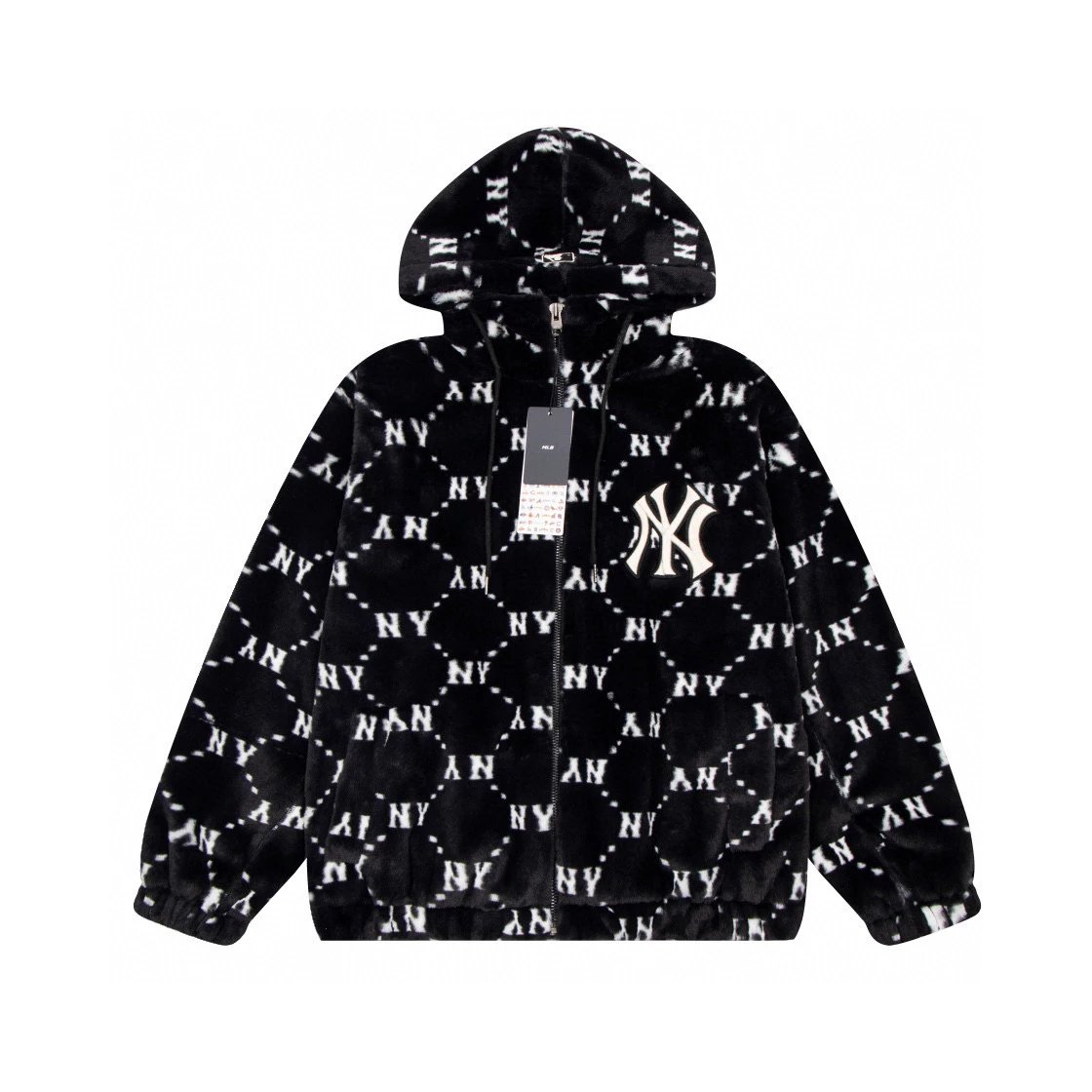 MLB Jackets Top Version Men's and Women's Couple Retro Presbyopic Faux Lamb Wool Coat Celebrity Same Autumn and Winter Lamb Wool