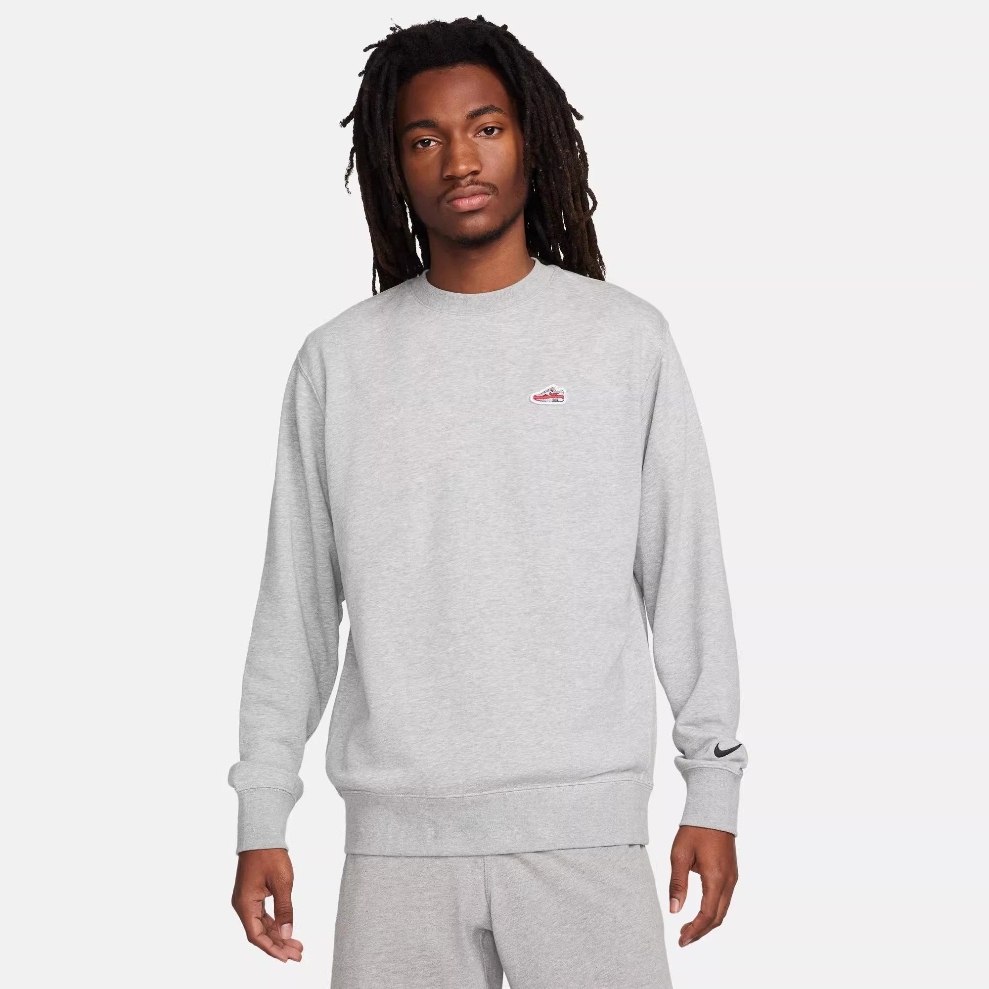 Nike Men's Sweater Spring Leisure Knitted Terry Breathable round Neck Sports Long Sleeve Pullover FZ5203