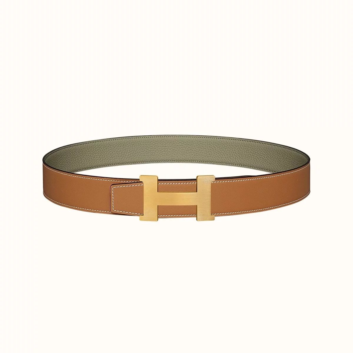 Hermes Belt Top version 【Spot High Quality】H Buckle Double-Sided Cowhide Men's Leather Belt Genuine Leather Business Man's Belt Italy Imported First Layer Cowhide Leather Pure Steel Buckle