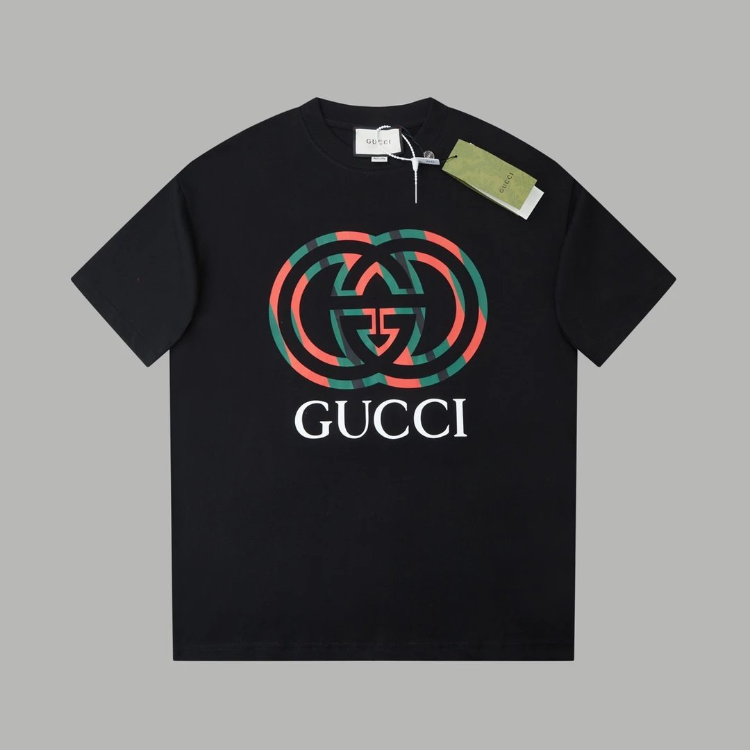 Gucci T-shirt Classic red and green G Wow Glue Thick Board logo round Neck Short Sleeve25ss New Pure Cotton Unisex Style T T-shirt OS Loose Fit Base Shirt Half Sleeve T-Shirt Top