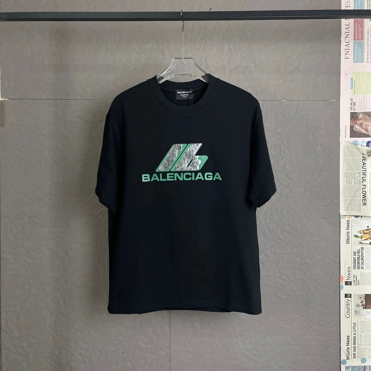 Balenciaga T-shirt 3D Chest Letter Pattern Glue logo round Neck Short Sleeve25ss New pure cotton T Unisex T-Shirt OS Loose Fit Base Shirt Top Half Sleeve T-Shirt