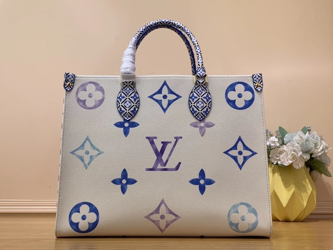 Louis Vuitton LV Women's Bag Top version 【Overseas】M2297623New Gradient Pink Ontheg0PM Small shopping bag Tote Tote Bag Shoulder Messenger Bag Portable Women's Bag LM22975Large Size35cm New tote bag