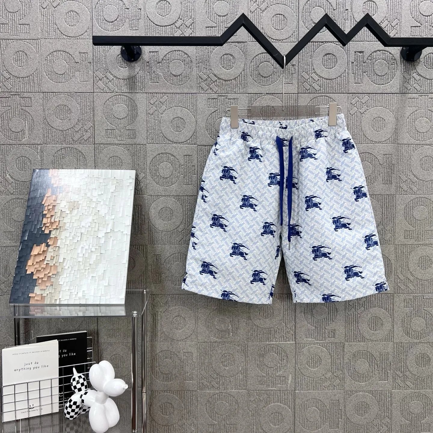 Burberry Shorts Full Print TBlogo Five-point Shorts25ss New Drawstring Casual Summer Pants5Two-in-One Casual Sweatpants for Men and Women, Pure Cotton Joggers