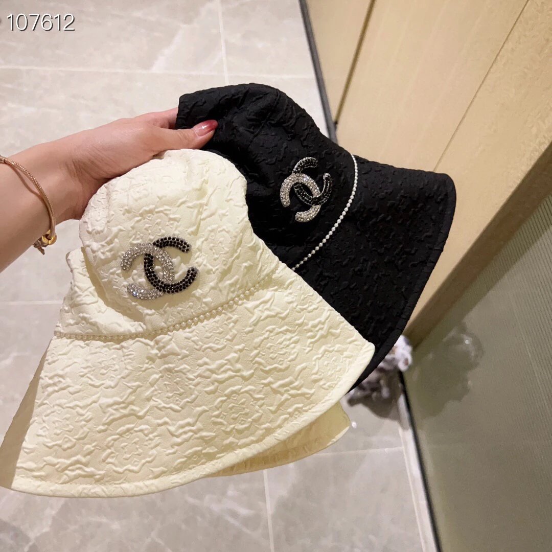 Chanel Hat High Quality New Style Pearl Edge Bucket Hat,Big Brand's Same Style Super Easy to Match,Hurry up and Buy It