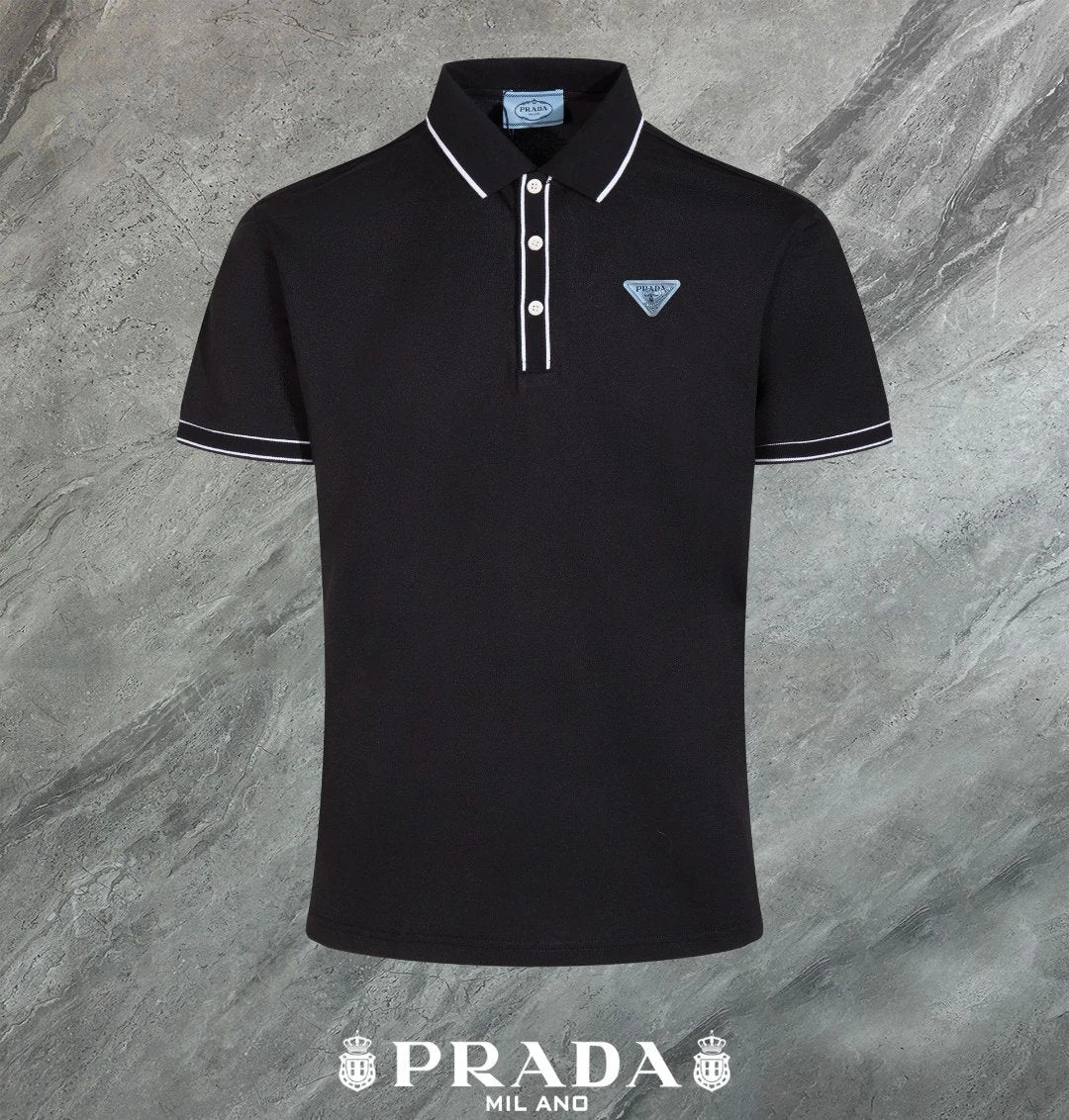 PRADA T-shirt Chest Triangle Mark Letters logo Patch POLO Shirt Lapel Short Sleeve25ss New Unisex Commuter Short Sleeve Summer Loose Fit T Business Shirt Plus Size T-Shirt
