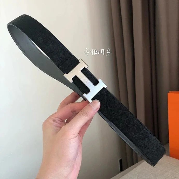 Hermes Belt Top version Men's Women's Belt Genuine Leather Double-Sided Belt Italy Imported First Layer Cowhide Leather Pure Original Leather Pure Steel Buckle h Home Pant Belt