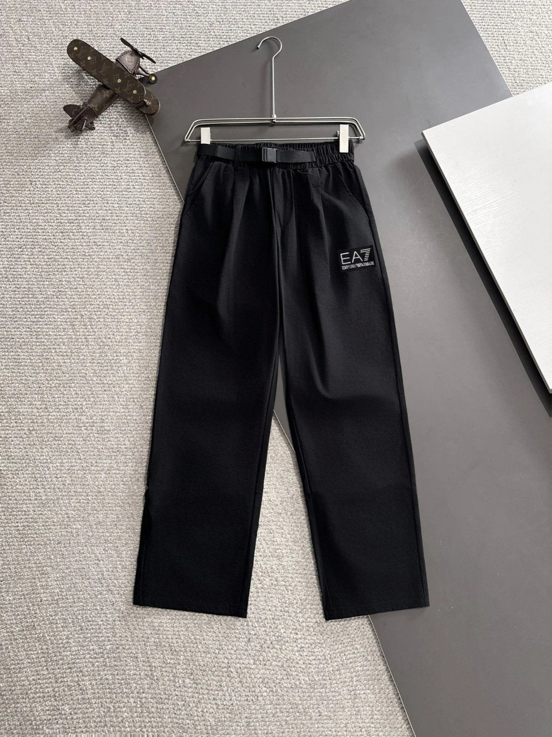 Armani Jeans Previous version EA7Alphanumeric Embroidery logo Straight-leg Sweatpants25ss Spring Summer New Unisex Versatile Plus Size Sports Casual Loose Pants