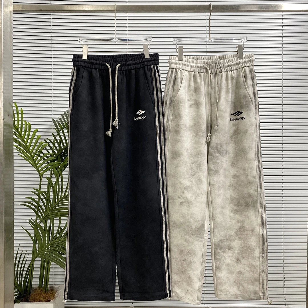 Balenciaga Sweatpants Heavy Washed Snowflake Straight Sweatpants Sports Pants Autumn Unisex Long Pants Drawstring Winter Loose Plus Size Casual Pants High Waist