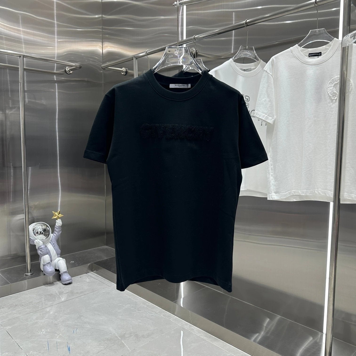 Chrome Hearts T-shirt Chest Towel Embroidery logo round Neck Short Sleeve25ss New Pure Cotton Unisex Style T T-shirt OS Loose Fit Base Shirt Short Sleeve T-Shirt Top