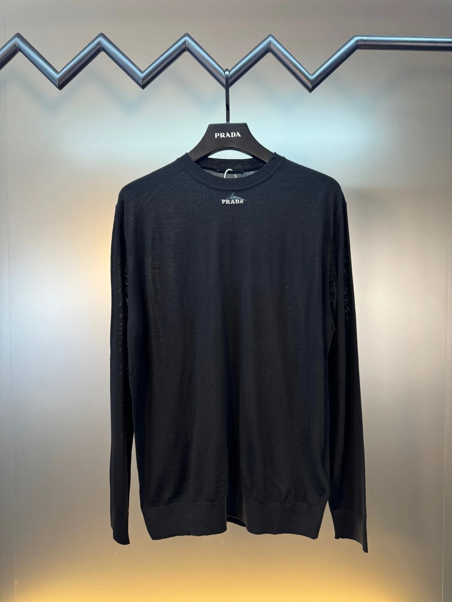 PRADA Sweater SS24New Jacquard Wool Knit Crew Neck Sweater Base Shirt Unisex