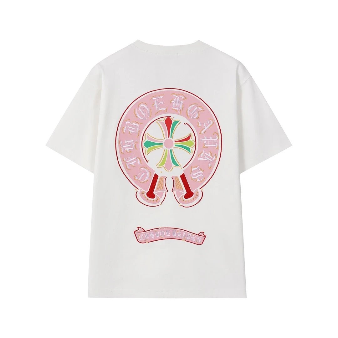 Chrome Hearts T-shirt Sanskrit Script Print logo round Neck Short Sleeve25ss New pure cotton T Unisex T-Shirt OS Drop Shoulder Loose Fit Base Shirt Top T-Shirt Short Sleeve
