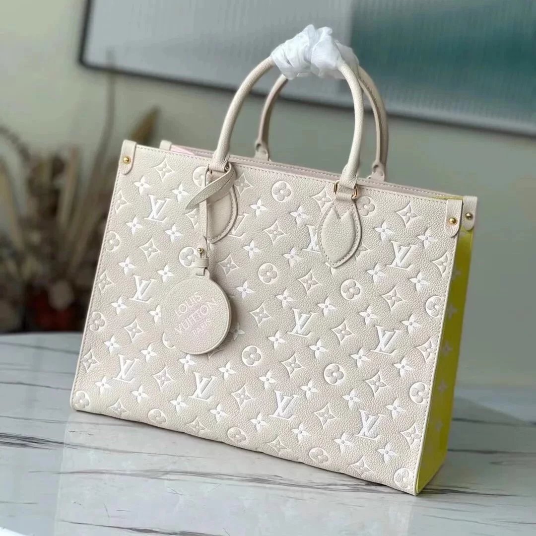 Louis Vuitton LV Women's Bag Top version 2022New Full Leather Embossed Cowhide Women's Tote Shopping Bag Women's Briefcase Women's Bag Shoulder Portable Underarm Bag.M46060M46128