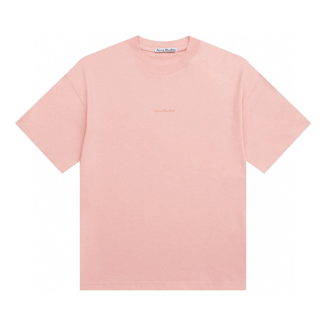 Acne Studios T-shirt Top Version Counter Same Style Cotton Short Sleeve T T-shirt Men's and Women's Loose Bottoming Shirt2024New Summer