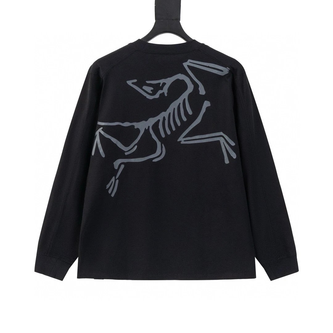 Arc'teryx Hoodie Top Version Counter Same Style Heavy Cotton Long Sleeve T Men's Loose Bottoming Shirt2024New Summer