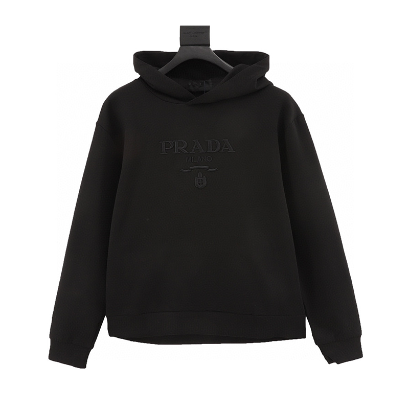 PRADA Hoodie Chest Embroidery Logo Hooded Sweater for Men and Women