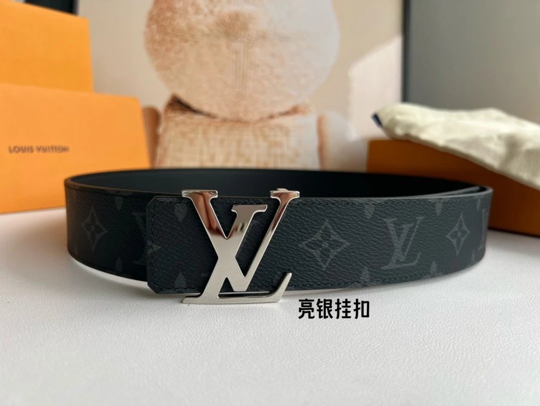 Louis Vuitton LV Belt Top version 【Counter Quality】The Most New Belt4.0cm Men's Belt Metal Buckle Men's Leather Belt with Classic Chessboard Plaid Belt with Genuine Goods Packaging in and out of the Counter No Problem Versatile Casual Fashion Formal Wear