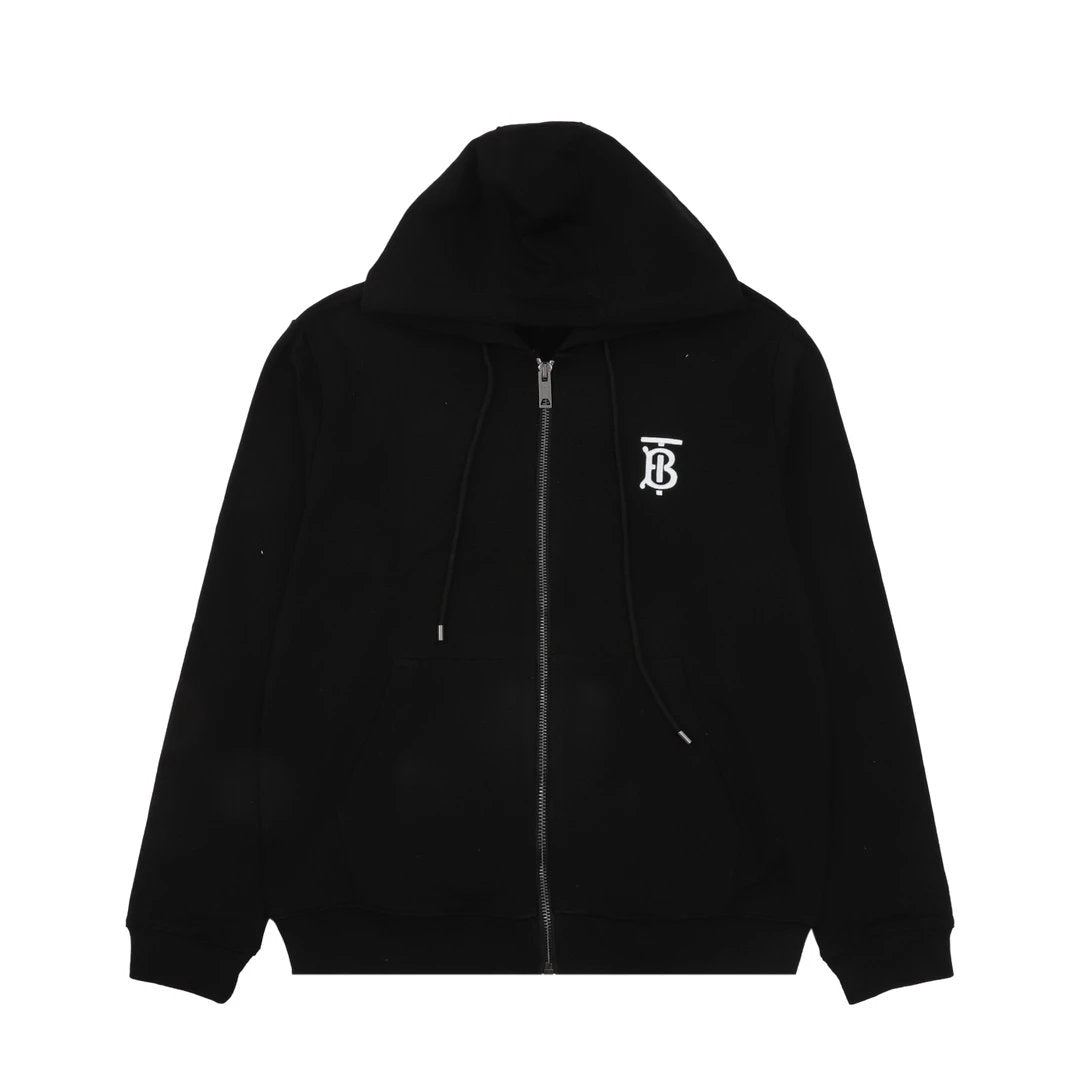 Burberry Hoodie Chest Logo Zip-Up Hoodie Sweatshirt Unisex Sports Casual OS Loose fit versatile style