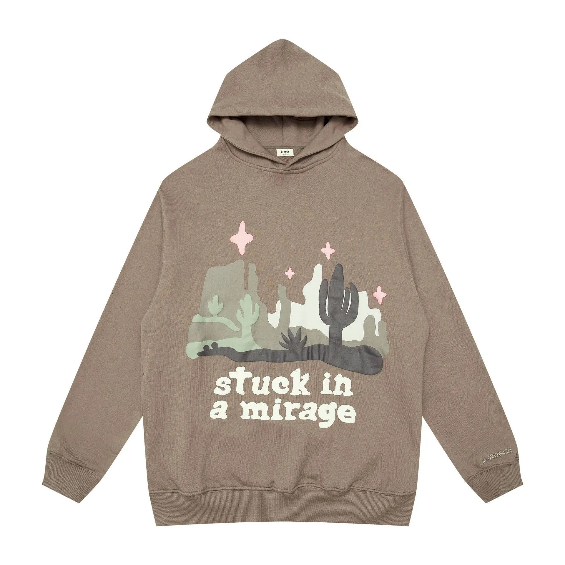 Broken Planet Market Hoodie American Fashion Brand Hip Hop Letters Printing plus Velvet Couple Models All-Match Hoodie-CY