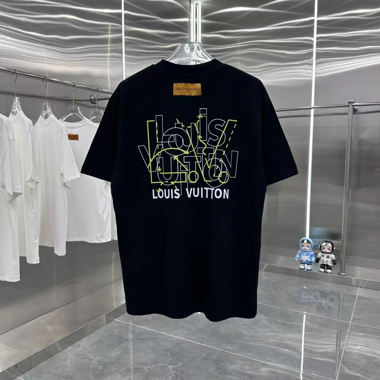 Louis Vuitton LV T-shirt Front and Rear Letter Printing logo round Neck Short Sleeve25ss New Pure Cotton Unisex Style T T-shirt OS Loose Fit Base Shirt Half Sleeve T-Shirt Top Half Sleeve
