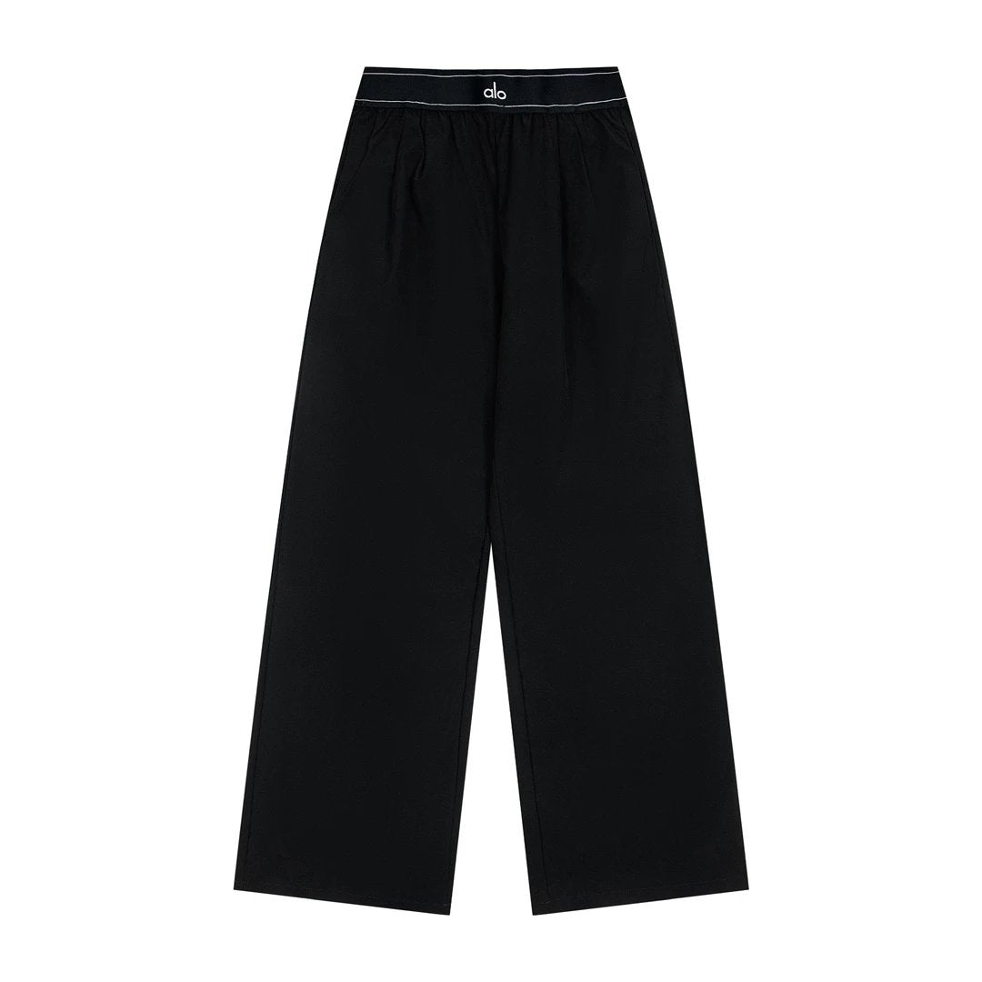 Alo Yoga Sweatpants Letter Embroidery logo Straight Wide-Leg Sweatpants for Women25ss Spring Summer New Versatile Plus Size Sports Casual Loose Fit Pants