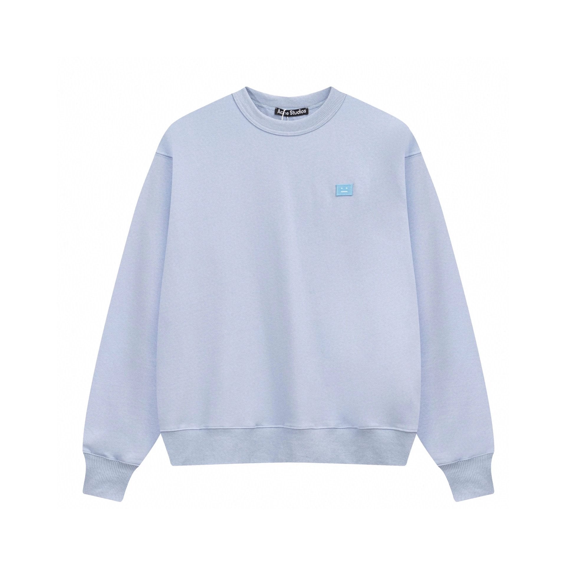Acne Studios Hoodie Top Version Classic Small Square Smiley Face Sweater for Women Autumn and Winter New Casual Loose Pure Cotton Couple Fashion Brand Top Men