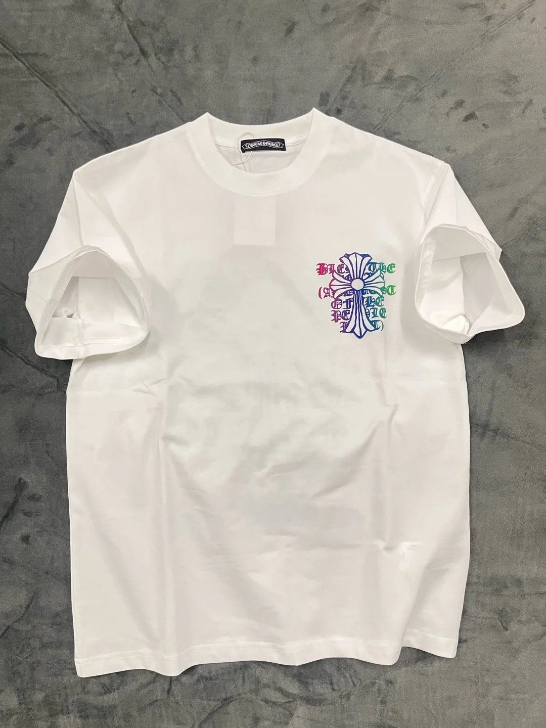 Chrome Hearts T-shirt Colorful Horse Hoof Sanskrit logo round Neck Short Sleeve25ss New Pure Cotton Unisex Style T T-shirt OS Loose Fit Base Shirt Top Half Sleeve T-Shirt