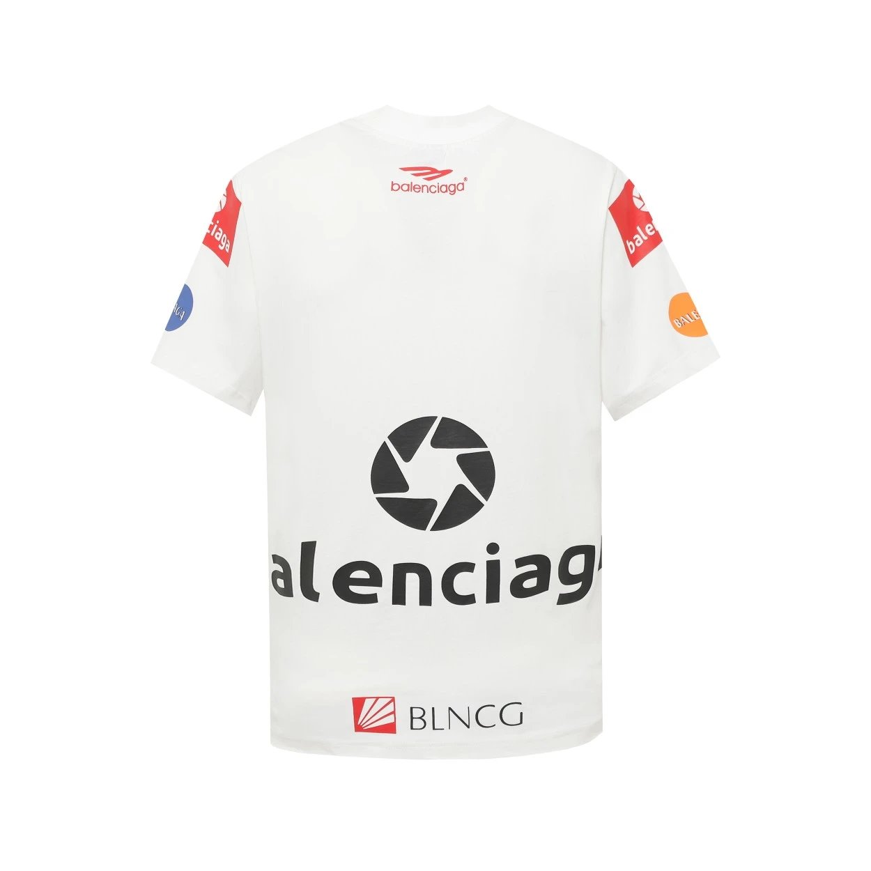 Balenciaga T-shirt LOGO Embroidered High Neck Short Sleeve Pure Cotton T Unisex T-Shirt OS Loose Fit Base Shirt Summer New Casual Simple T-Shirt