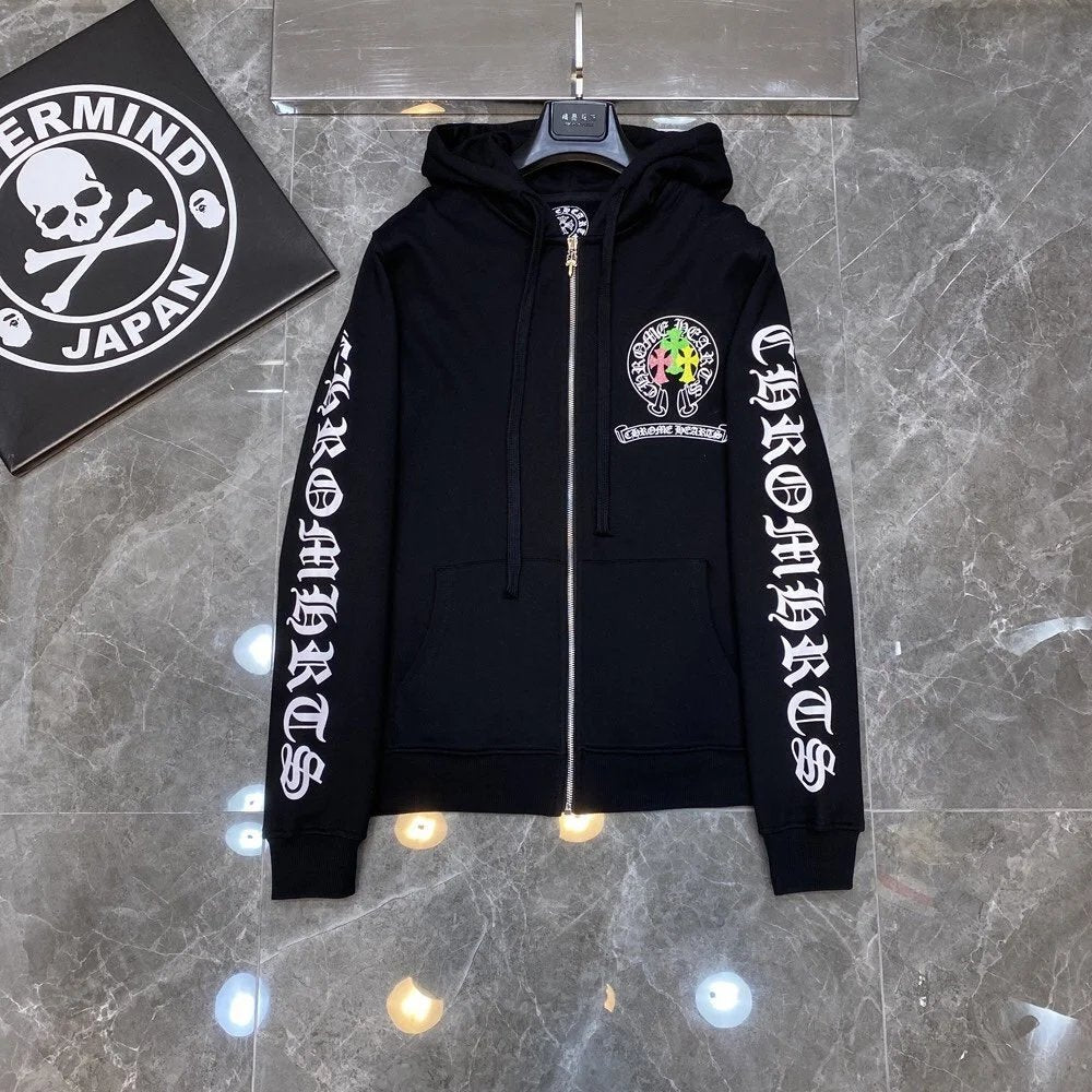 Chrome Hearts Hoodie Cross Hooded Sweater Loose Men's and Women's Zipper Hoodie