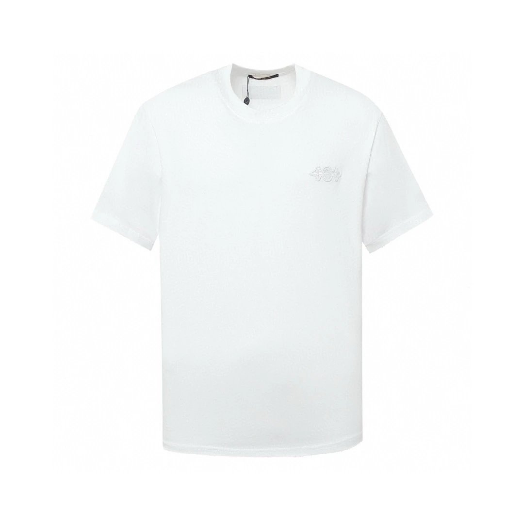 Louis Vuitton LV T-shirt Appliqué Embroidery Logo logo round Neck Short Sleeve25ss New Pure Cotton Unisex Style T T-shirt OS Loose Fit Base Shirt Short Sleeve T-Shirt Top