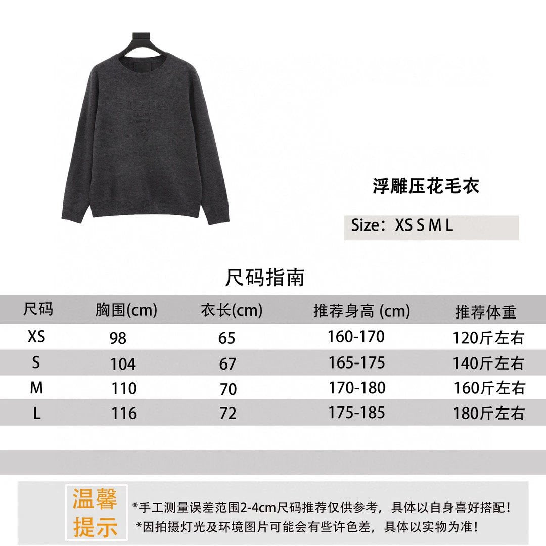 PRADA Sweater Classic Embossed Sweater for Men and Women
