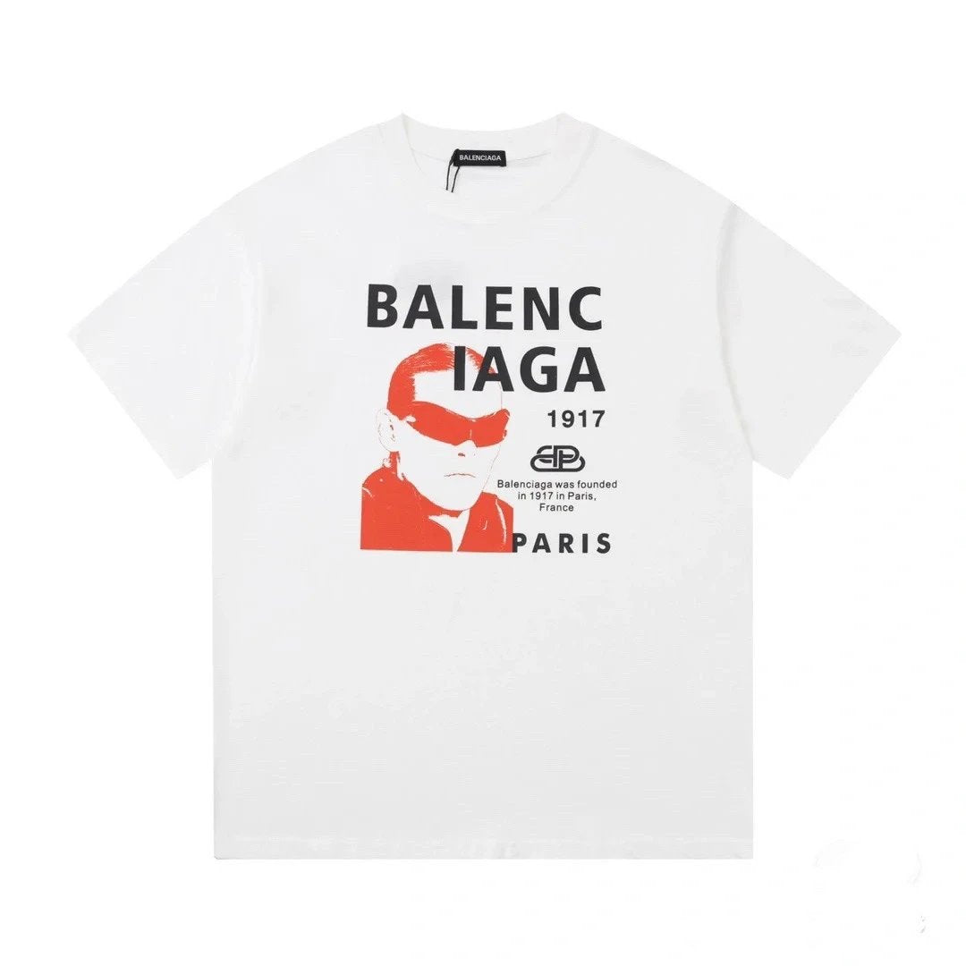 Balenciaga T-shirt Chest Brand Print logo round Neck Short Sleeve25ss New pure cotton T Unisex T-Shirt OS Drop Shoulder Loose Fit Base Shirt Top T-Shirt Short Sleeve