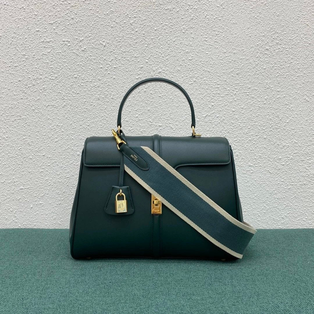Celine women's bag Top version 【Original Factory】Celebrity Style New Arrivals STRAP“16”Handbag Handbag Matching2Shoulder Strap Handbag Portable Handbag Crossbody Shoulder Bag Wide Shoulder Strap Soft16No. Handbag Small Size23cm188003Medium32cm187373