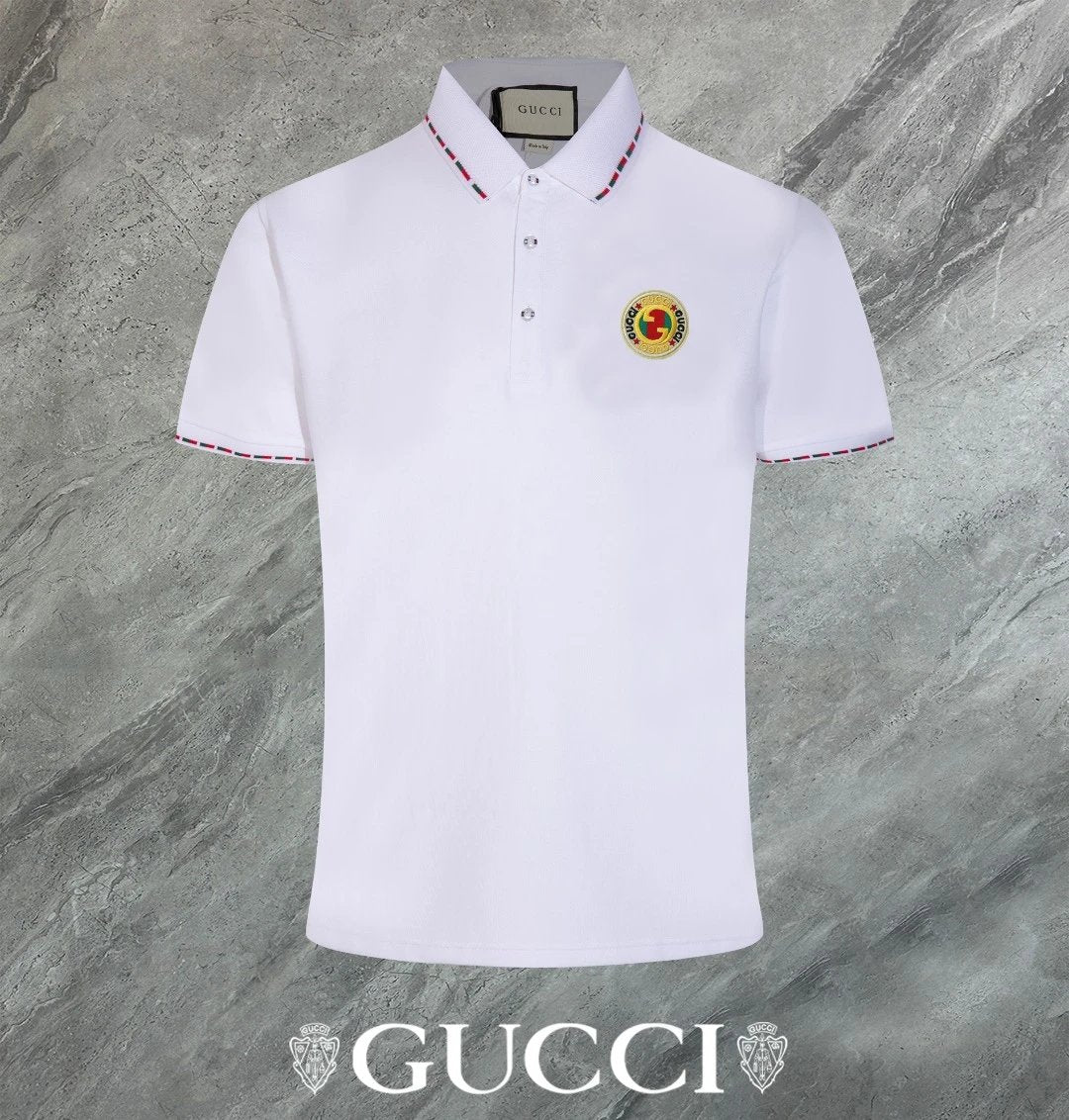 Gucci T-shirt 3D Brand Pattern on the Chest logoPOLO Shirt Lapel Short Sleeve25ss New Unisex Summer Short Sleeve OS Loose T Business Half Sleeve Shirt Plus Size T-Shirt