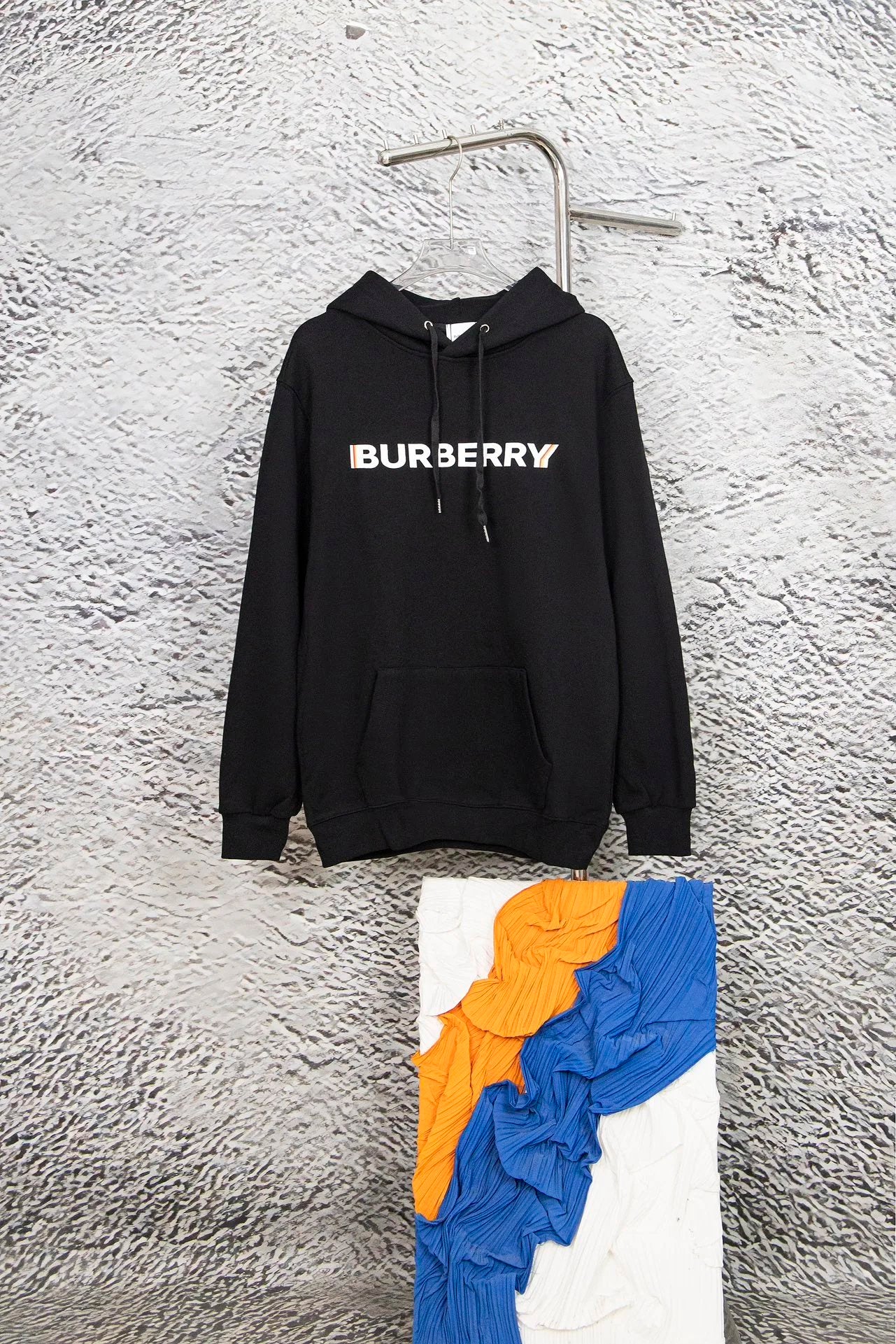 Burberry Hoodie 3D Letter Print Hooded Sweatshirt Jacket Unisex Sports Casual Loose Fit Versatile