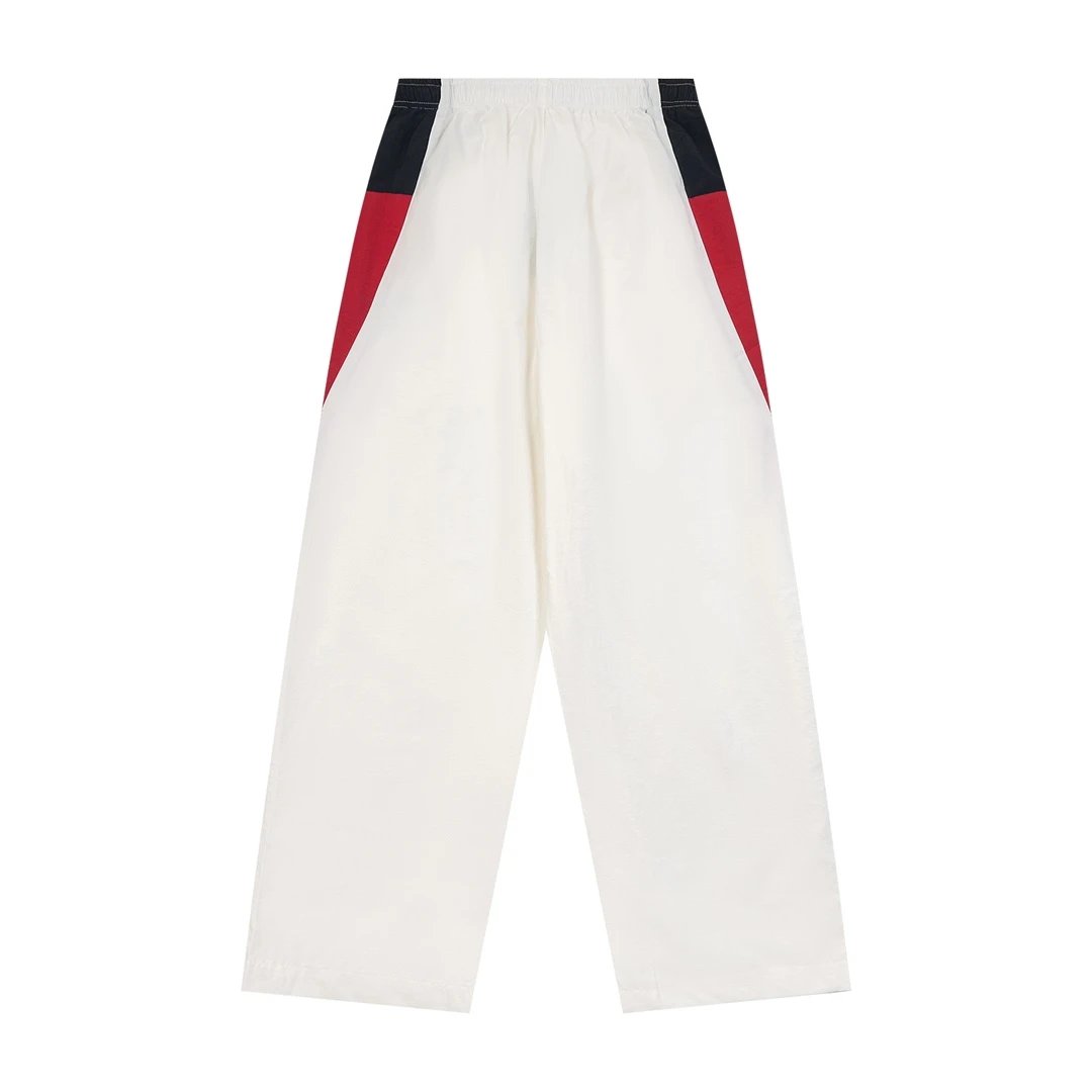 Balenciaga Sweatpants Comes with a matching jacket3B Embroidered White and Red Hooded Set Paris Patchwork Sports Uniform Sweatpants Versatile Wide-leg Pants Straight-leg Pants Long Pants Unisex24ss Autumn and Winter New Products