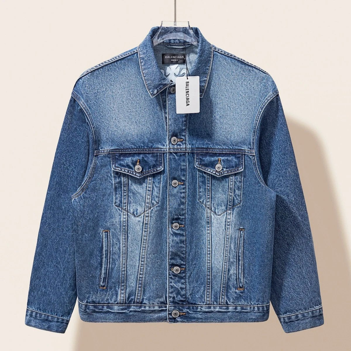 Balenciaga Jackets Embroidered Denim Jacket Oversize Loose Fit Jacket Unisex