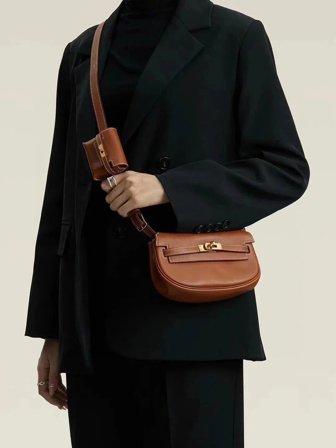 Hermes women's bag Top version Original Leather Custom Handmade Stitching Surrogate Shopping Level24New kellymoove Waist Bag Swift Women's Leather Shoulder Crossbody Chest Bag