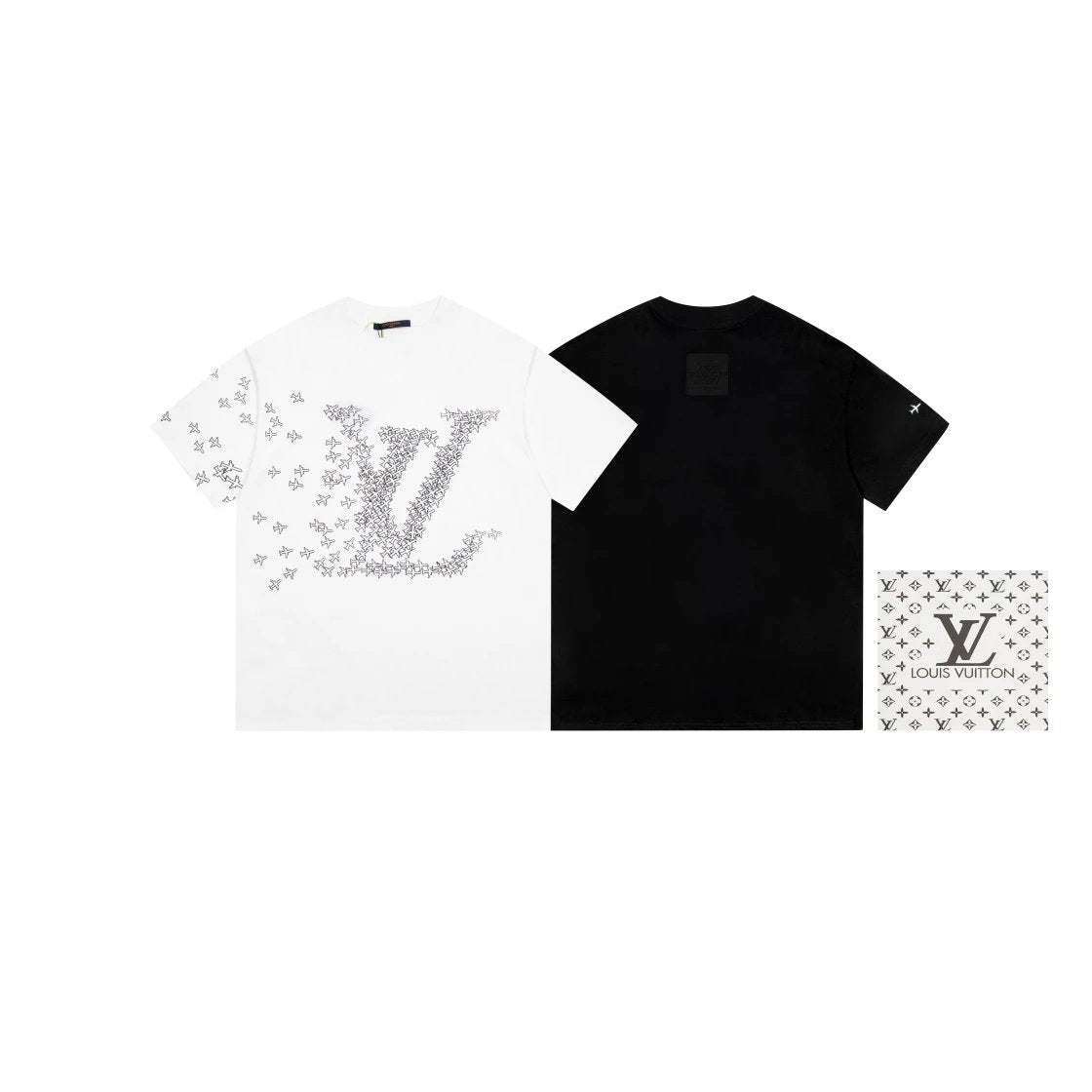 Louis Vuitton LV T-shirt Small Plane logo round Neck Short Sleeve25ss New Pure Cotton Unisex Style T Casual T-Shirt Base Layer Shirt OS Loose design