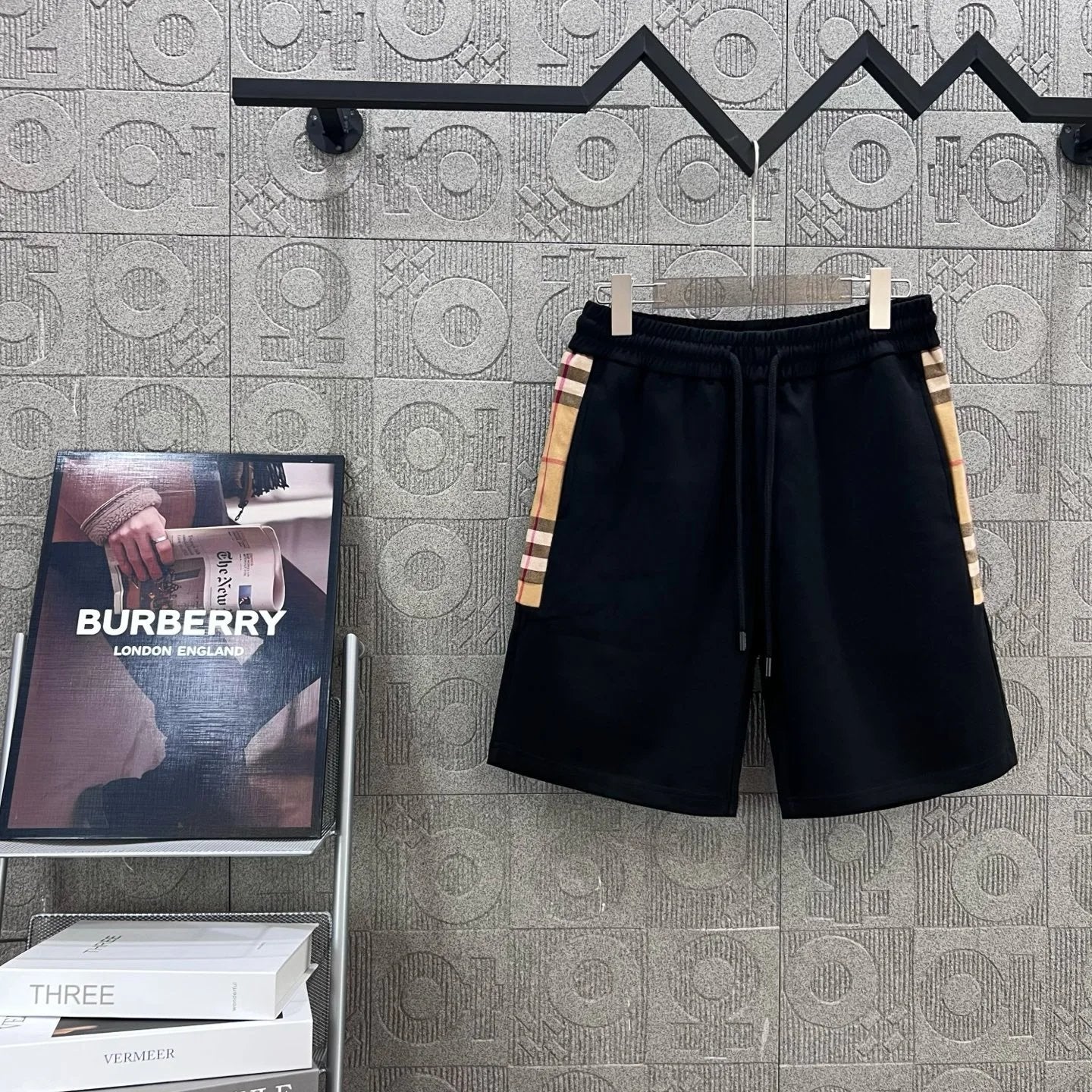 Burberry Shorts Side Plaid Patch logo Five-point Shorts25ss New Drawstring Casual Pants for Men and Women, Summer Style5Two-in-One Casual Sweatpants Pure Cotton Joggers