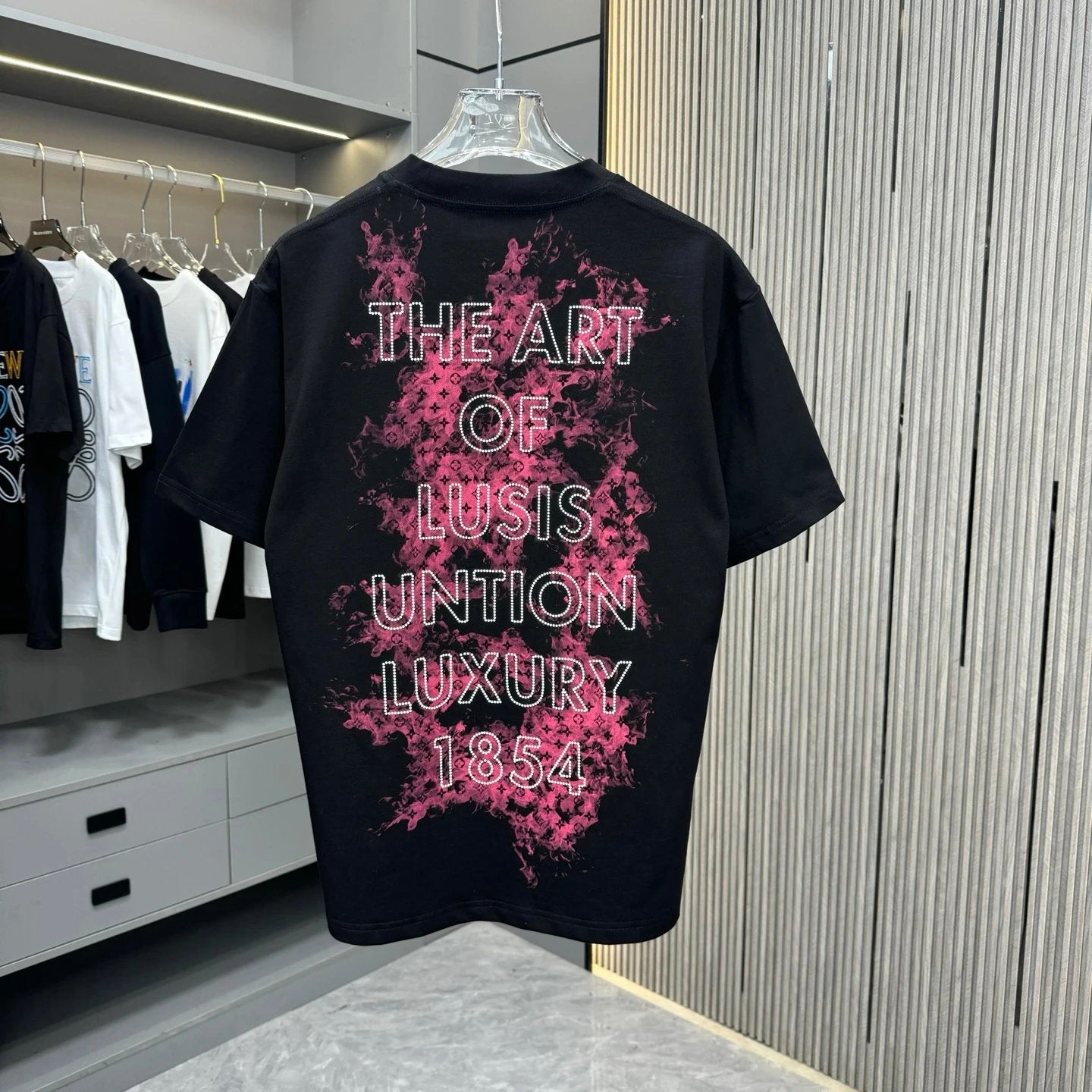 Louis Vuitton LV T-shirt Backside Alphabet Number Dot Print logo round Neck Short Sleeve25ss New pure cotton T Unisex T-Shirt OS Loose Fit Base Shirt Top Half Sleeve T-Shirt