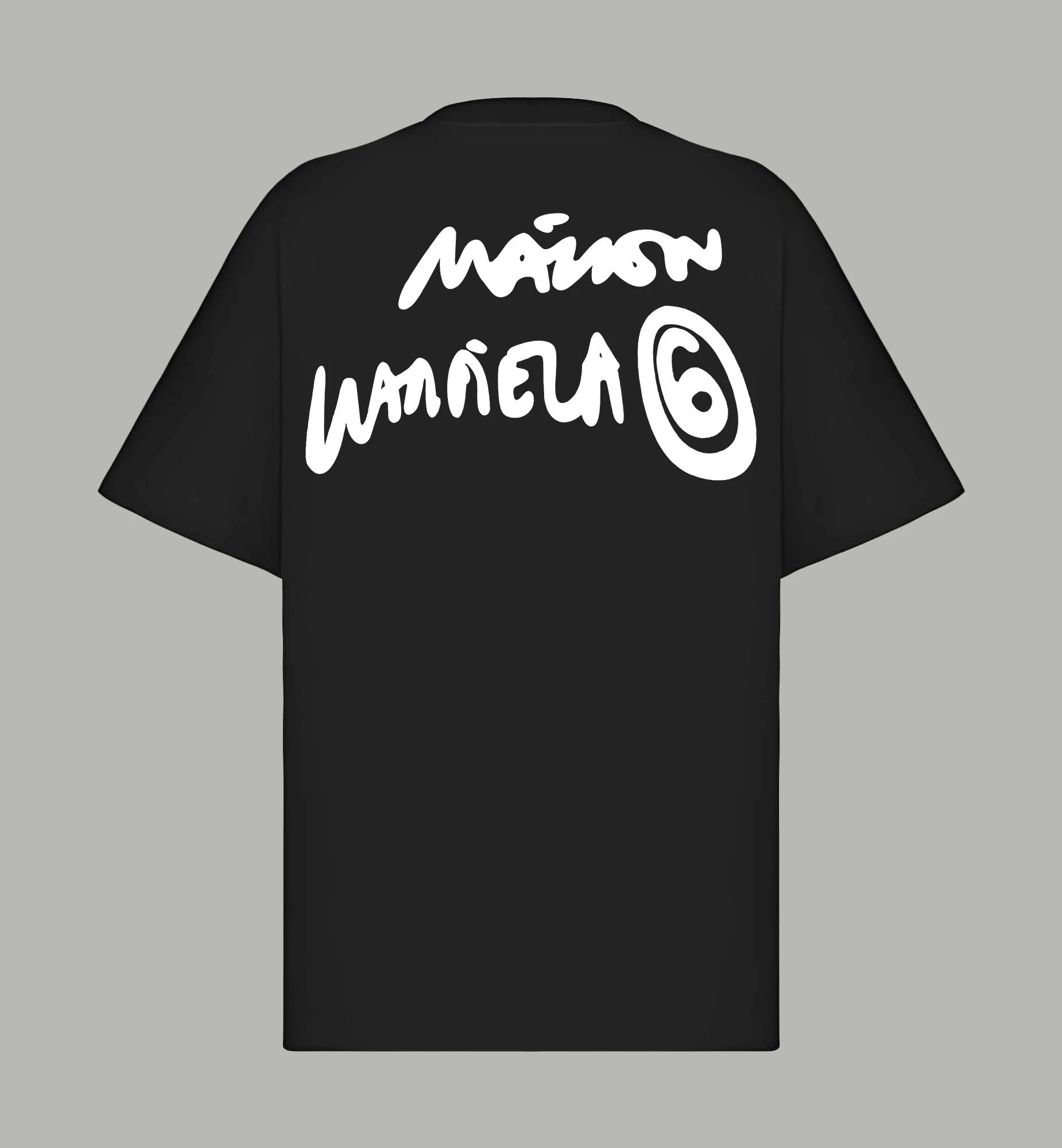 Maison Margiela T-shirt Front Graffiti Letter and Number Print logo round Neck Short Sleeve25ss New pure cotton T Unisex T-Shirt OS Drop Shoulder Loose Fit Base Shirt Top T-Shirt Short Sleeve