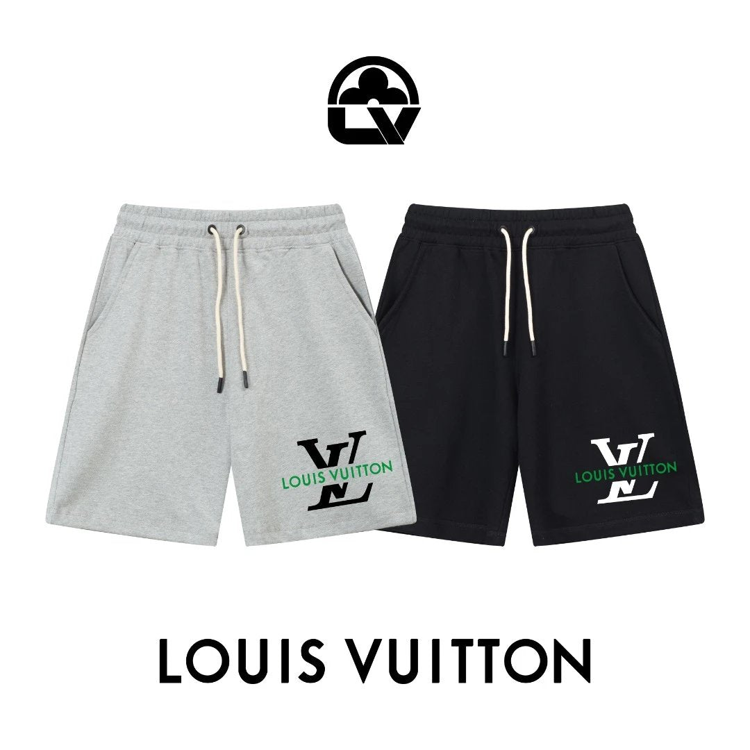 Louis Vuitton LV Shorts Letter Printing logo Five-point Shorts25ss New Drawstring Casual Summer Pants5Two-in-One Casual Sweatpants for Men and Women, Pure Cotton Joggers