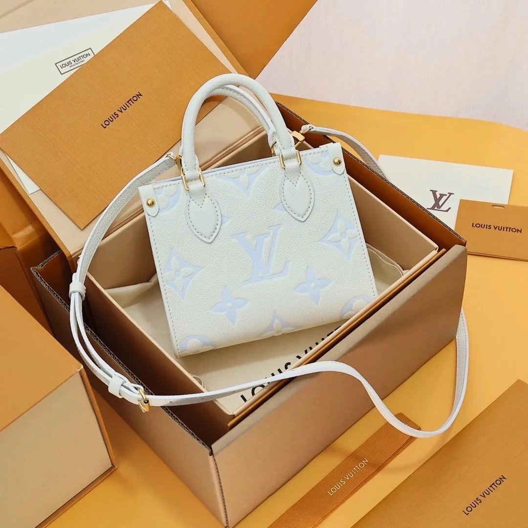 Louis Vuitton LV Women's Bag Top version 【2024New Duobao Leather】OnThegoBB Mini Handbag Women's Bag Tote Bag mini Small Tote Bag Women's Mini Portable Shoulder Messenger Bag tote Shopping Bag M46993M47054M46839