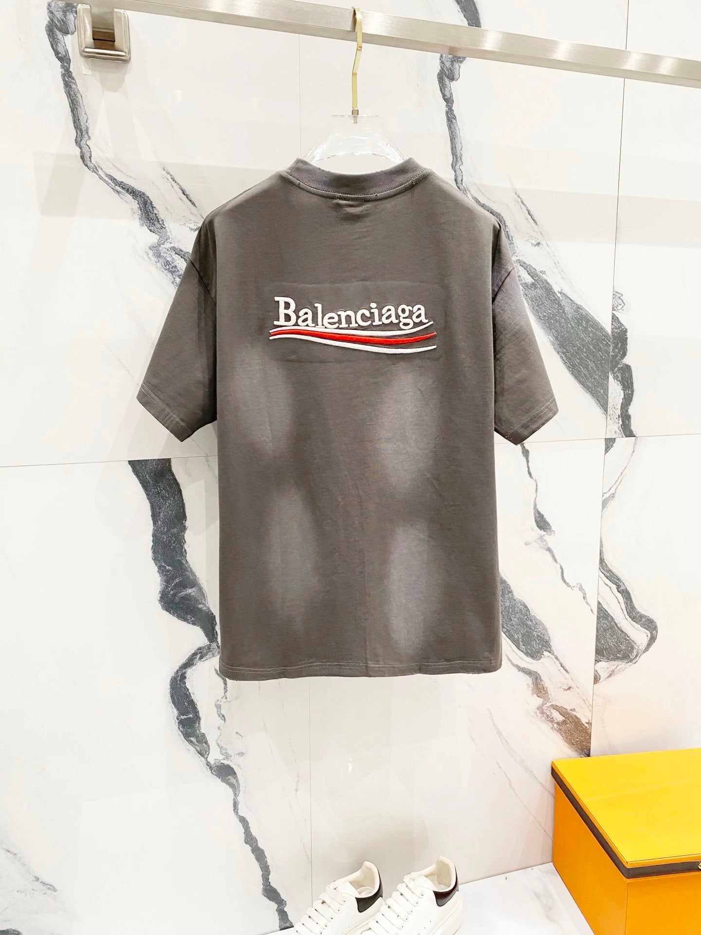 Balenciaga T-shirt Front and Back Wave Cola Letter Embroidery logo round Neck Short Sleeve25ss New pure cotton T Unisex T-Shirt OS Loose Fit Base Shirt Top Half Sleeve T-Shirt