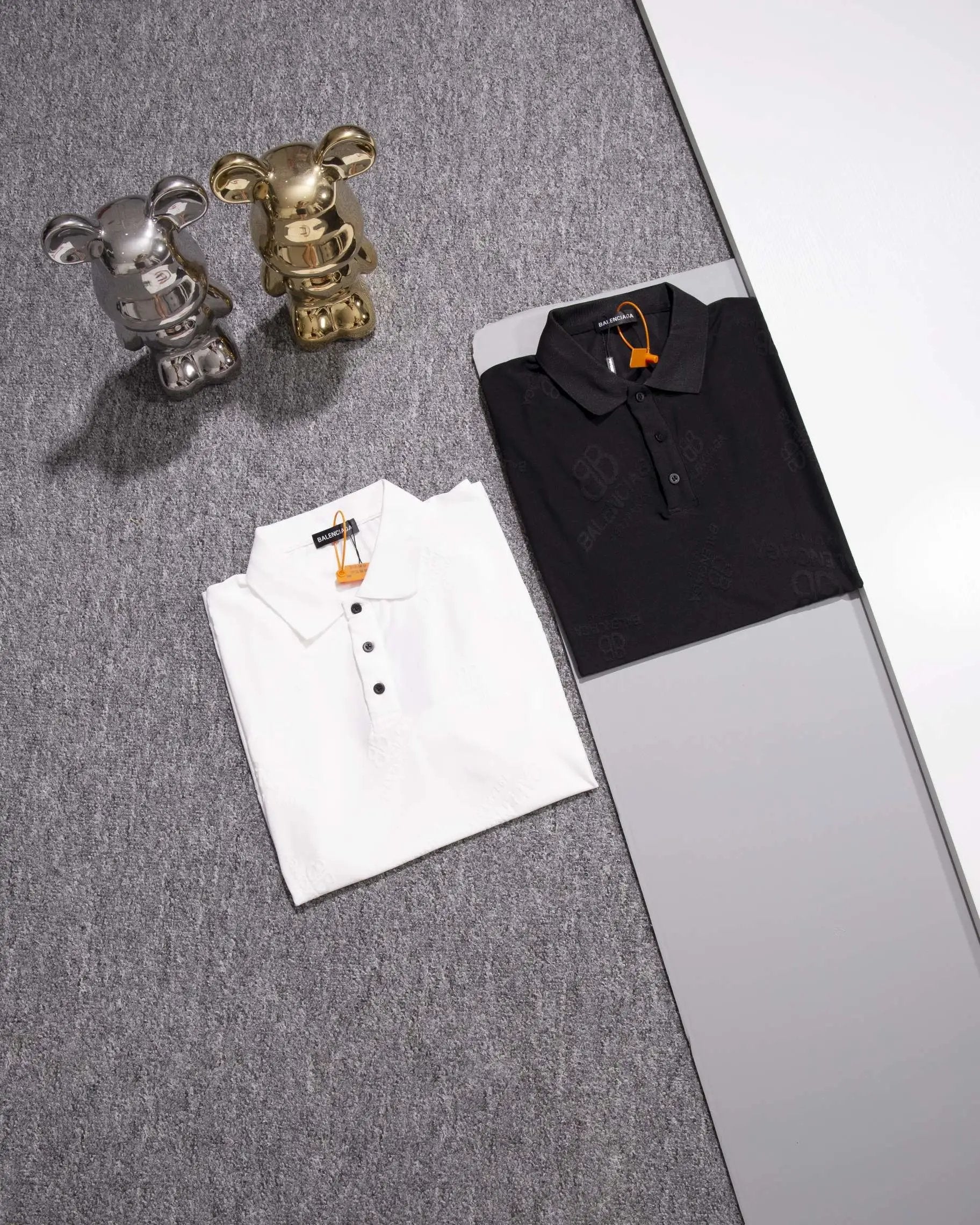 Balenciaga T-shirt Chest BB Alphabet Jacquard logoPOLO Short Sleeve Turn-down Collar Shirt Unisex Summer Loose Fit T Business Commuter Short Sleeve Shirt Plus Size