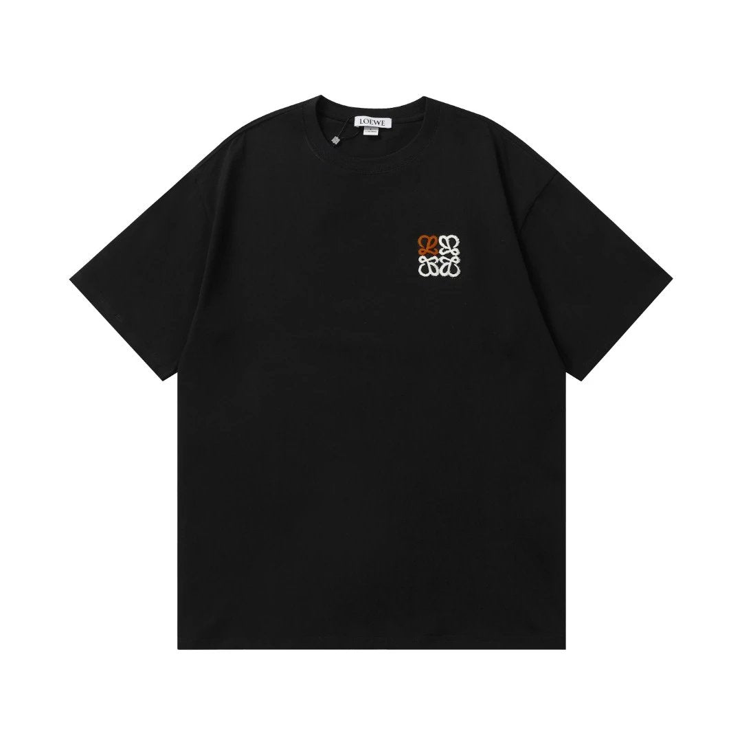 LOEWE T-shirt Towel Embroidery Logo Logo Crew Neck Short Sleeve25ss New Pure Cotton Unisex Style T T-shirt OS Loose Fit Base Shirt Short Sleeve T-Shirt Top