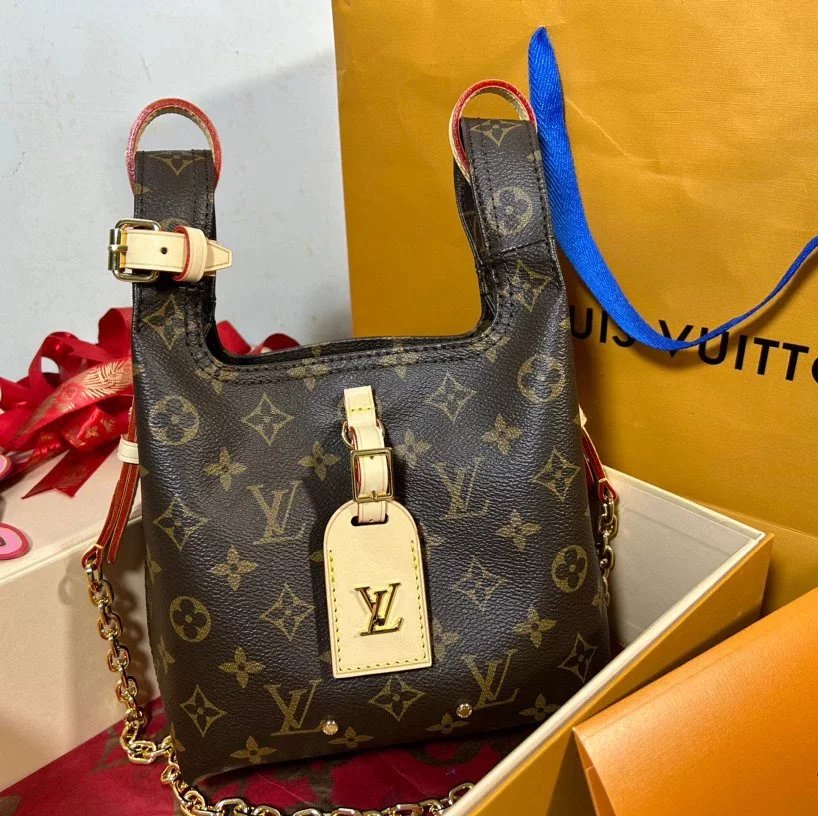 Louis Vuitton LV Women's Bag Top version M46817Autumn and Winter New Presbyopic Shopping Bag Atlantis Large Handbag Vegetable Basket Bag Handbag Shopping Bag M46816Small Size Portable Vegetable Basket Bag M46821Yellow Flower Monogram Bag Show Vegetable Ba