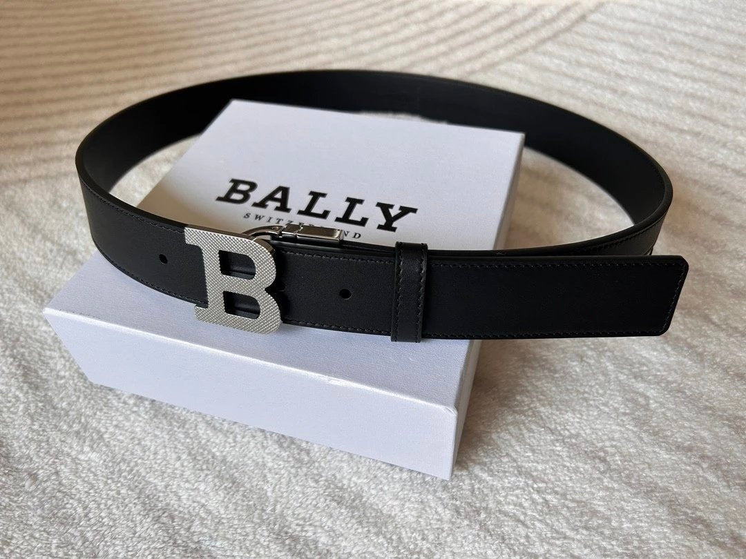 Bally Belt Top version Original Single Belt Counter New Men's Double-Sided Casual Business Belt Wide3.4cm Double-Sided Head Layer Cowhide Belt First Layer Cow Leather Belt Men and Women Business Casual Belt Belt Men's Leather Belt