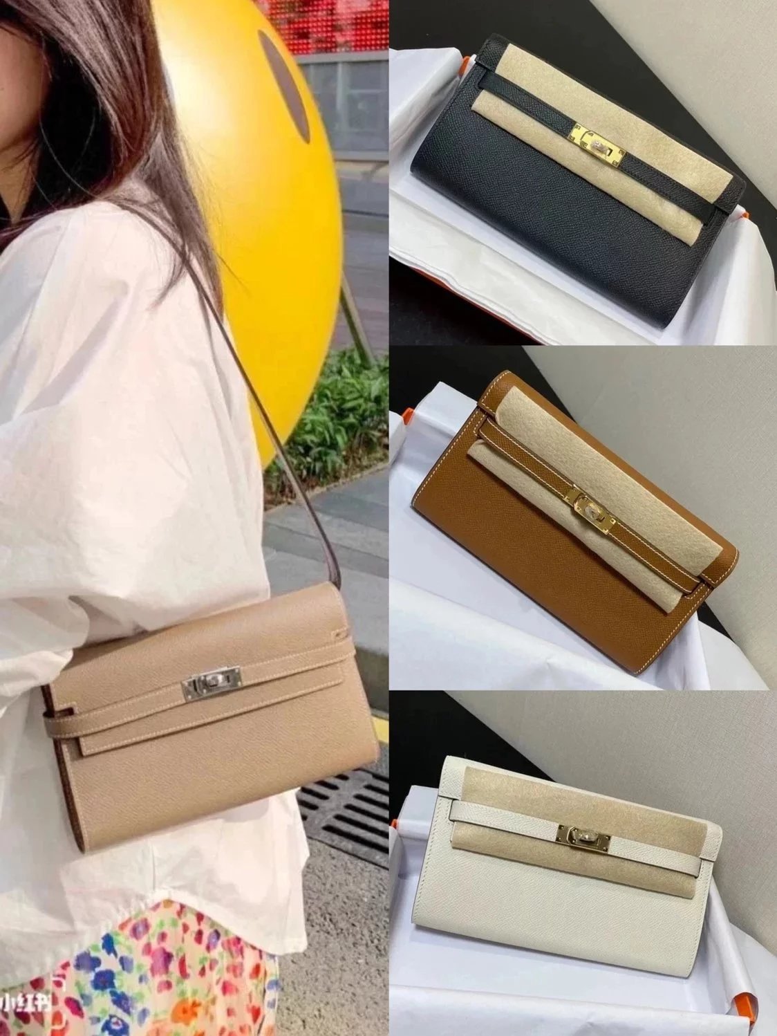 Hermes women's bag Top version hermeskellywoc2021New Second Generation Mini Kelly Bag togoWOC Import Epsom Women's Leather Shoulder Crossbody Bag